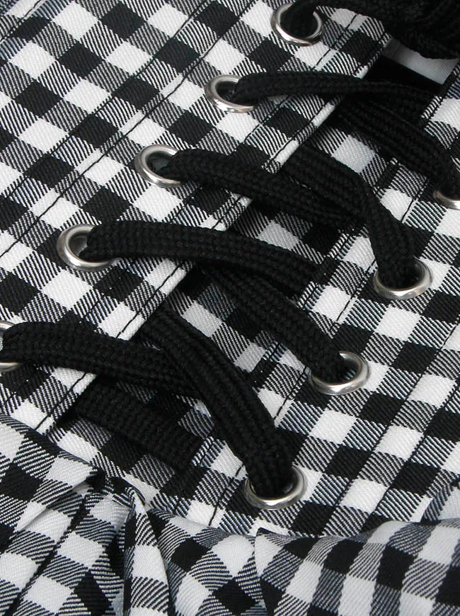 Charmian Damen 1950er Vintage ärmelloses A-Linien-Swing-Kleid mit Neckholder-Korsett im Blumenmuster