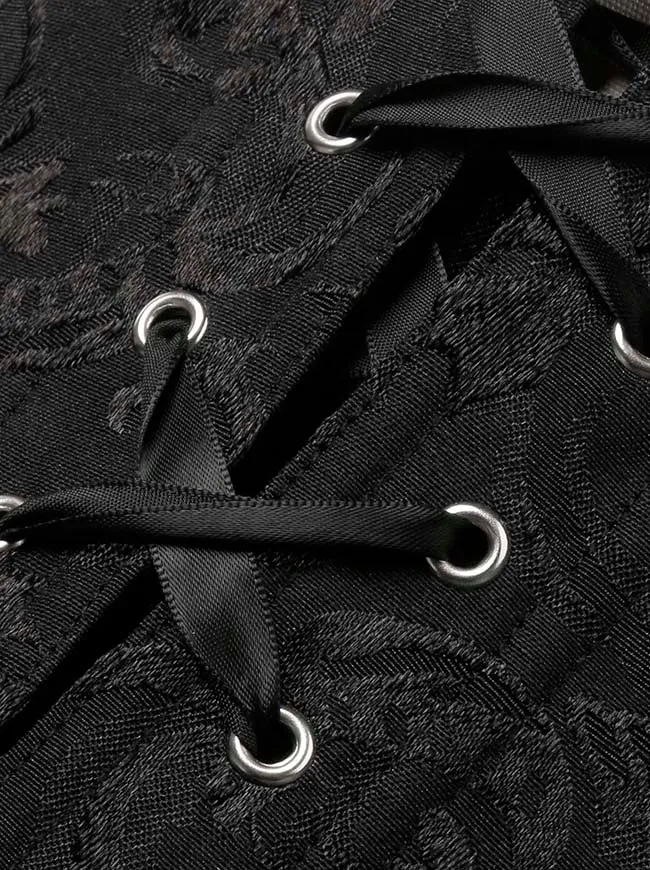 Retro Vintage viktorianisches Blumenbrokat-Überbrustkorsett Bustier
