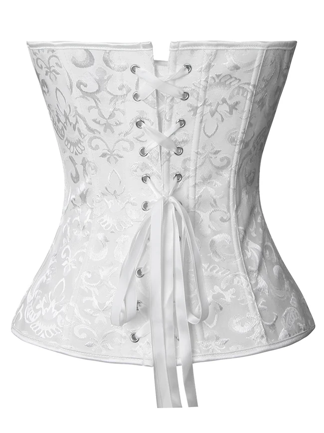 Retro Vintage viktorianisches Blumenbrokat-Überbrustkorsett Bustier
