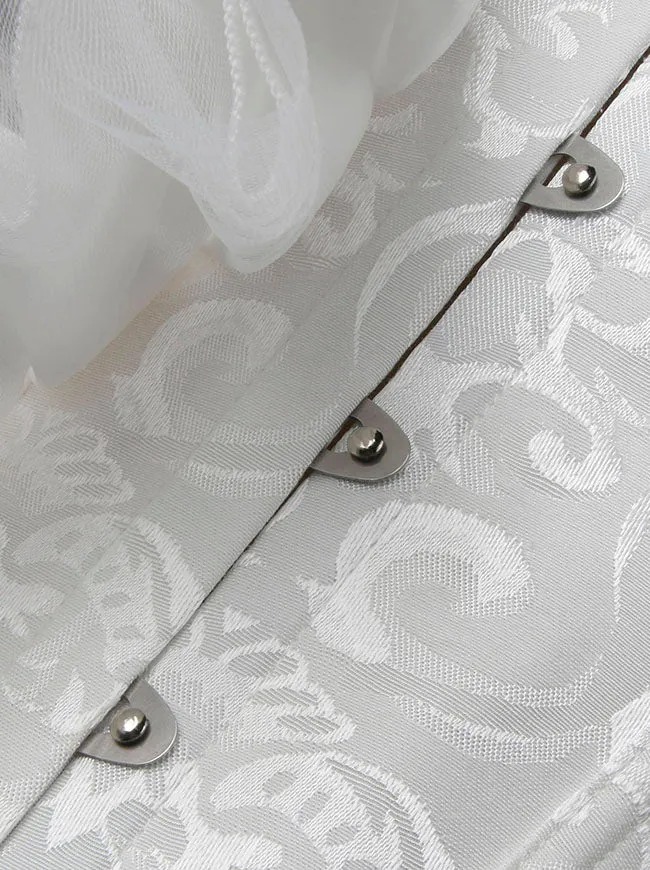 Retro Vintage viktorianisches Blumenbrokat-Überbrustkorsett Bustier