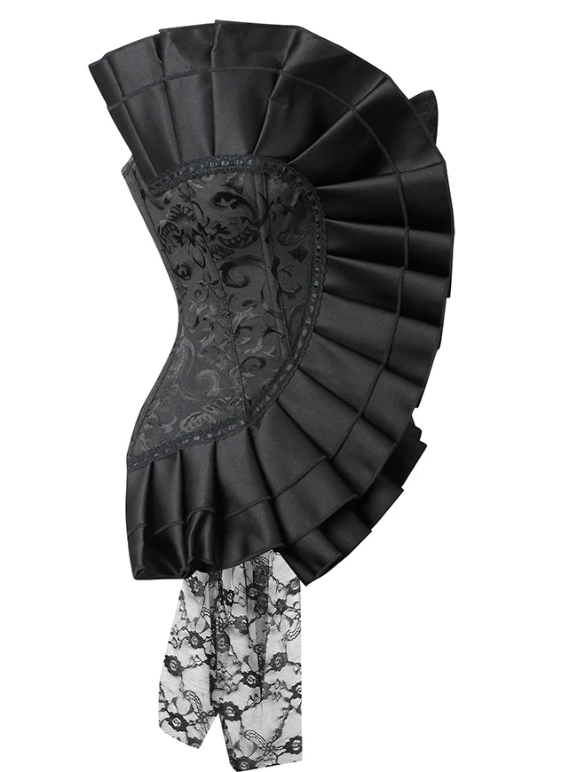 Retro Vintage viktorianisches Blumenbrokat-Überbrustkorsett Bustier