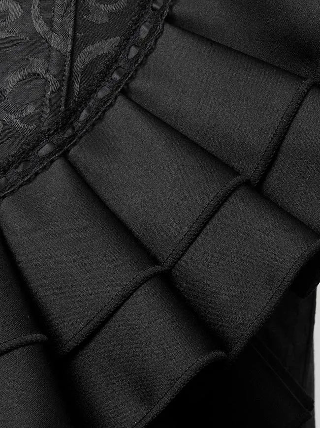 Retro Vintage viktorianisches Blumenbrokat-Überbrustkorsett Bustier
