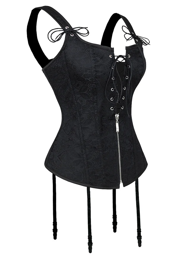 Renaissance Schnürung Vintage Boned Bustier Korsett mit Strumpfbändern