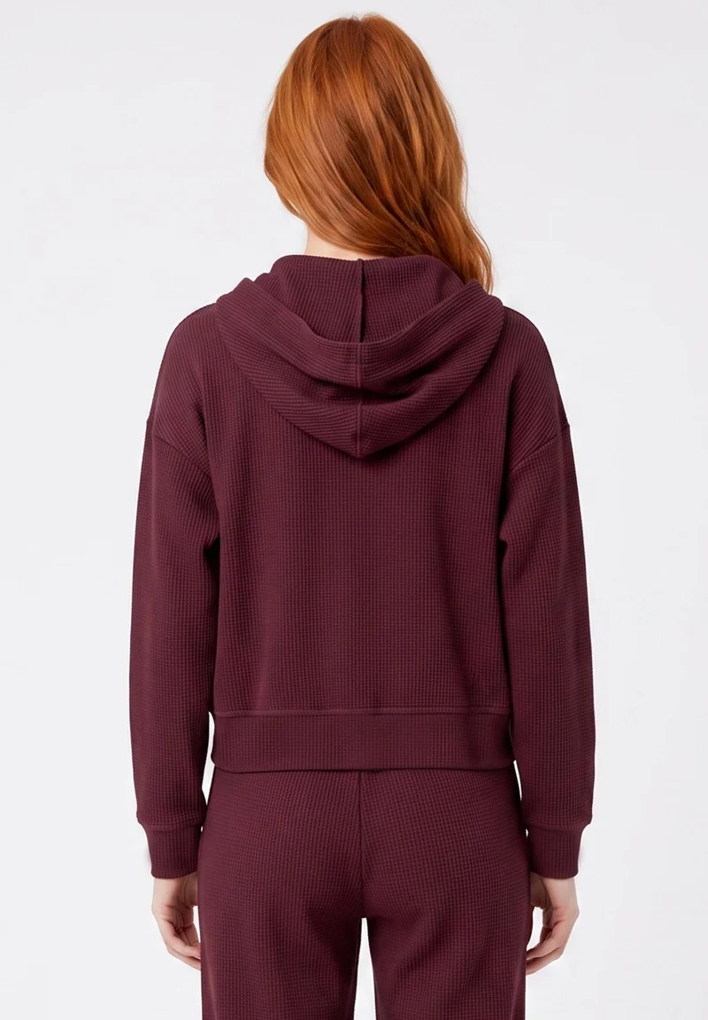 JENNIFER | Waffel-Hoodiejacke aus Bio-Baumwolle & recyceltem Polyester