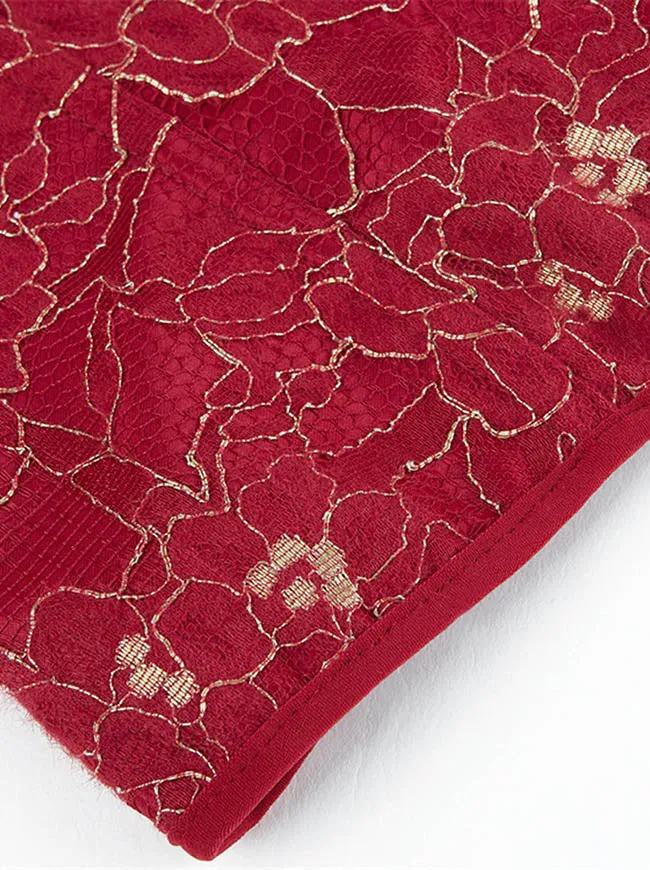 Schulterfreies Überbrustkorsett-Oberteil mit Blumenstickerei im Vintage-Stil zum Schnüren