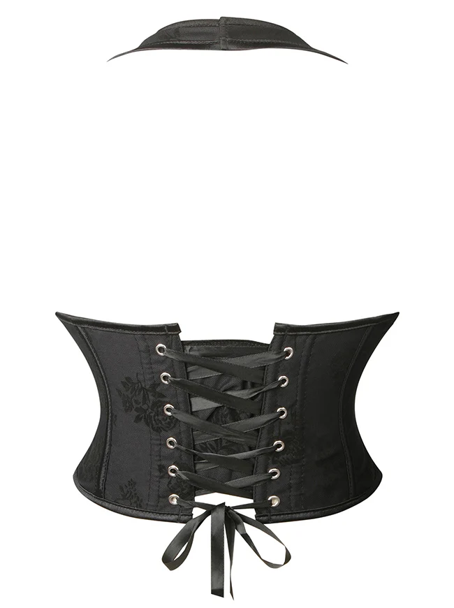 Vintage Korsett mit Schnürung, rückenfrei, mit Stäbchen, Neckholder-Top, Bustier, Bodyshaper