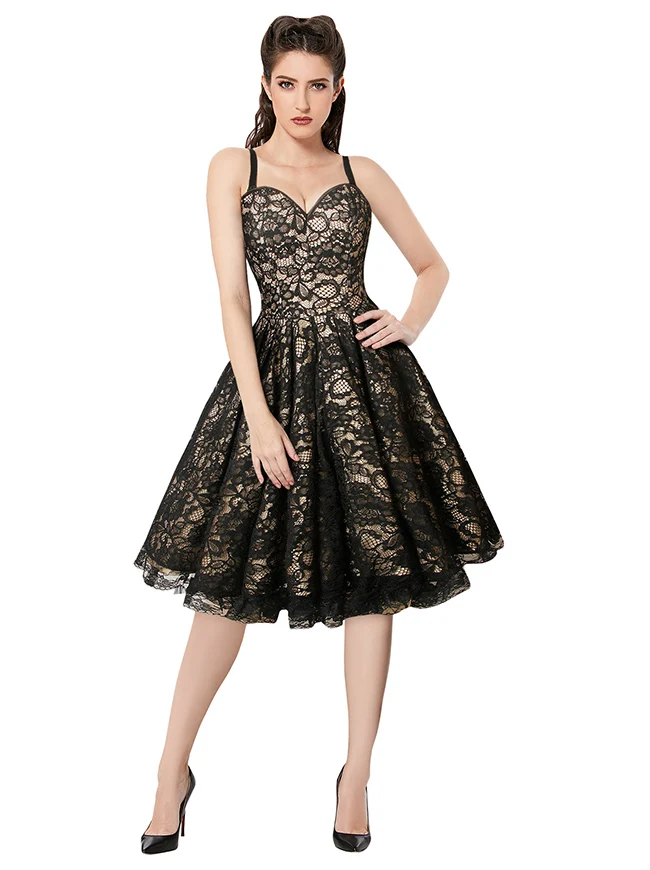 Gothic-Korsettkleid mit Spaghettiträgern, ärmellos, plissiert und Schnürung
