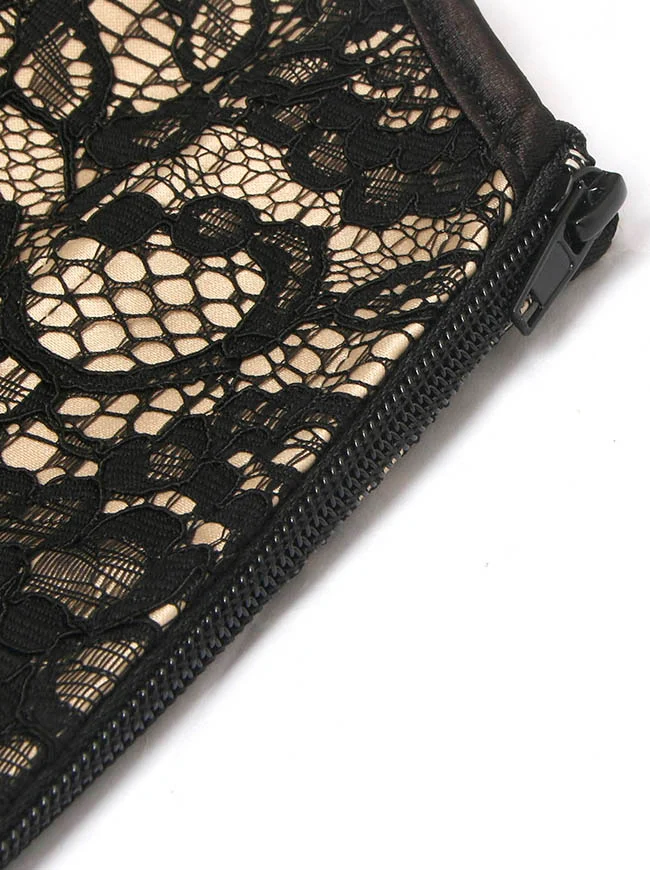 Gothic-Korsettkleid mit Spaghettiträgern, ärmellos, plissiert und Schnürung