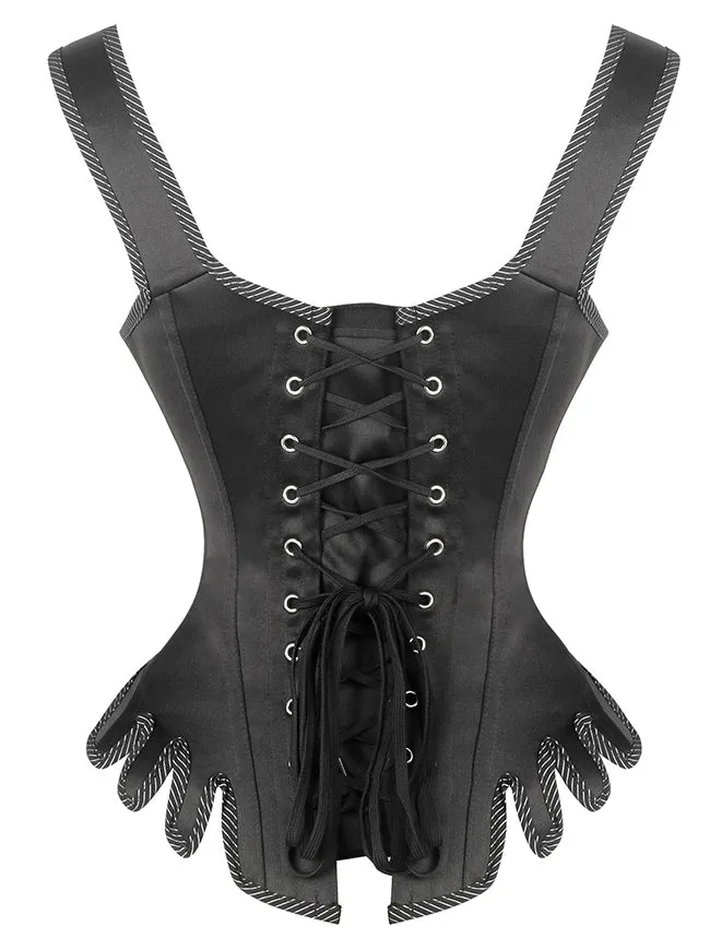 Renaissance Vintage Brokat Schnür-Bustier Vollbrust Korsett Top