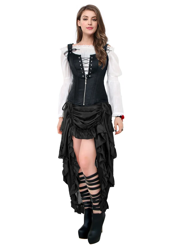Steampunk Gothic High Low Cyberpunk Rüschenrock