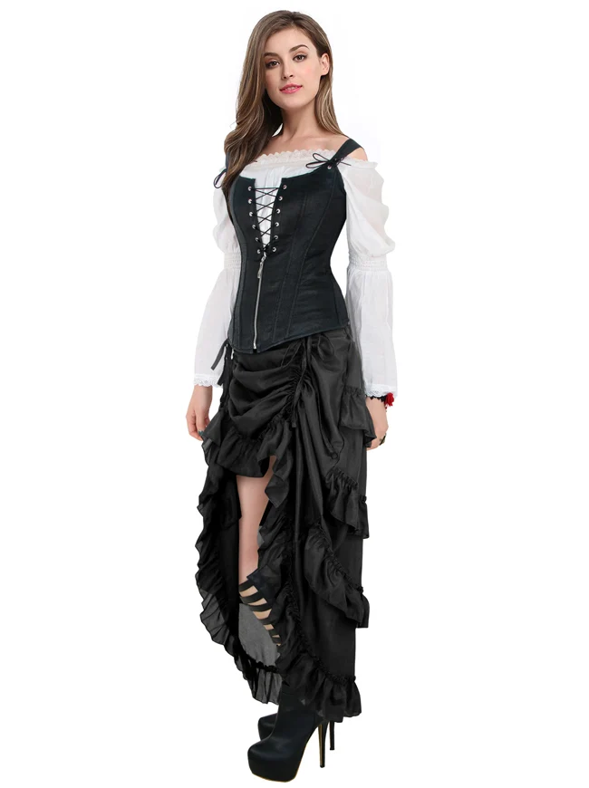 Steampunk Gothic High Low Cyberpunk Rüschenrock