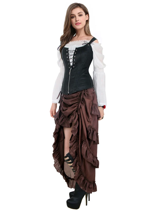Steampunk Gothic High Low Cyberpunk Rüschenrock