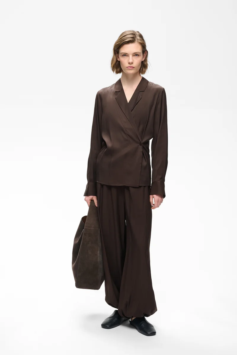 Pantalon fluide Meryl à chevilles élastiquées