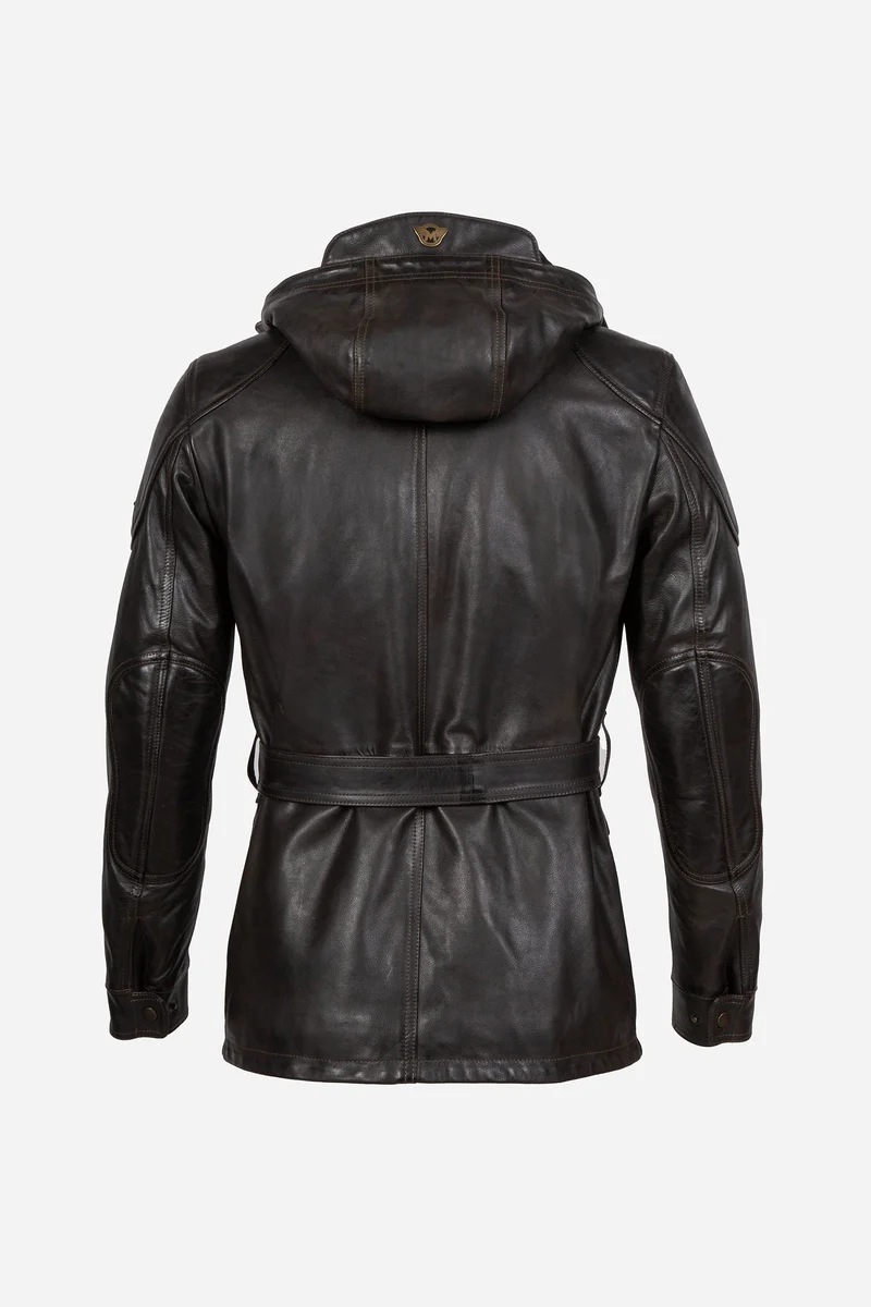 STREETFARER LEATHER JACKET W/HOOD MAN