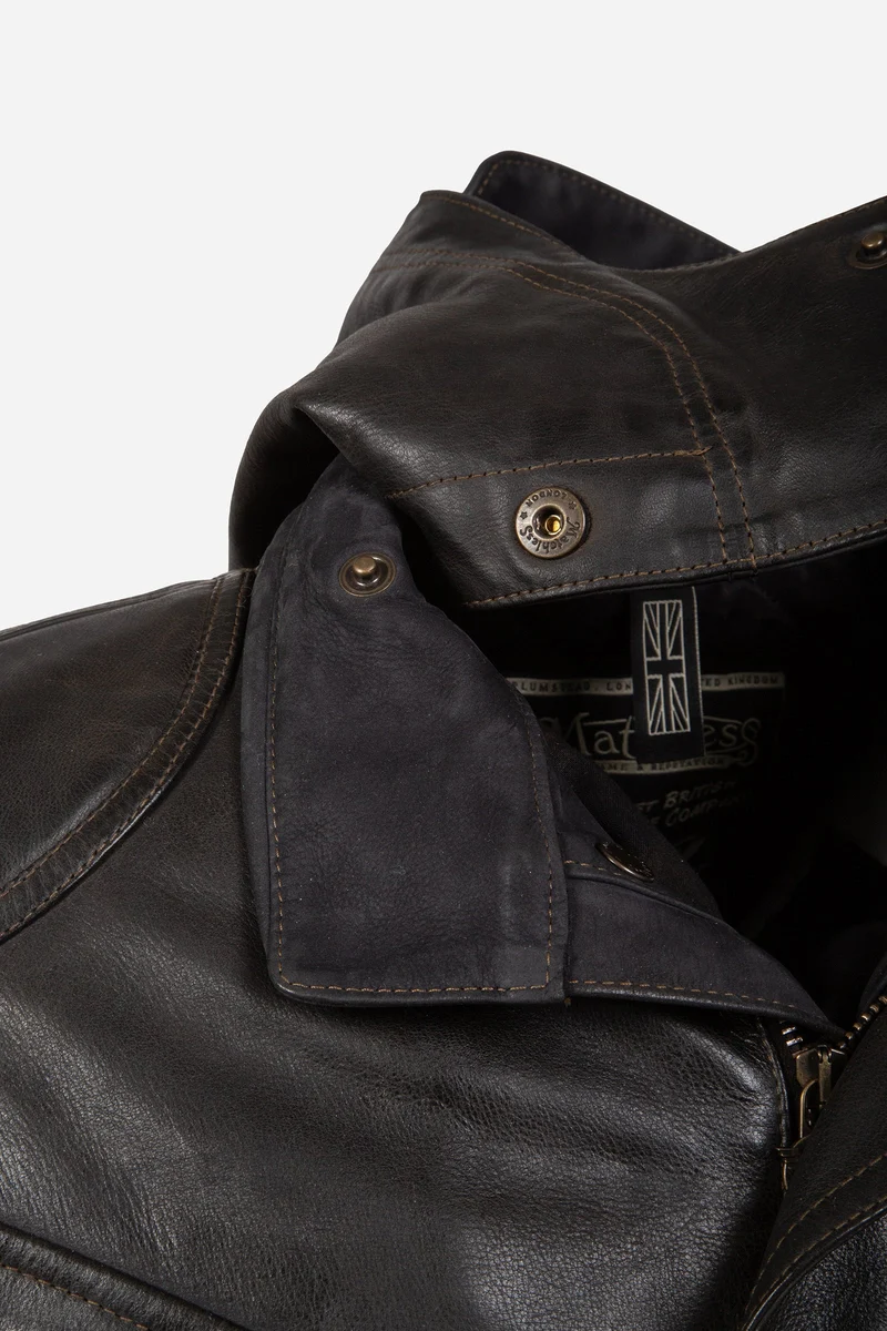 STREETFARER LEATHER JACKET W/HOOD MAN