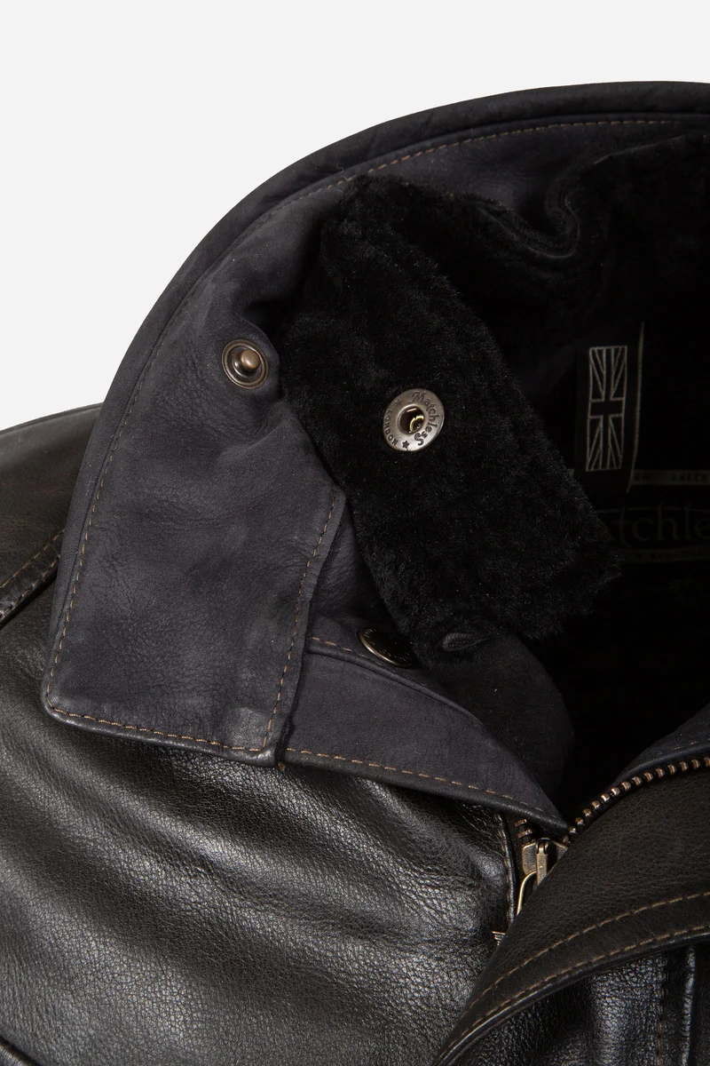 STREETFARER LEATHER JACKET W/HOOD MAN