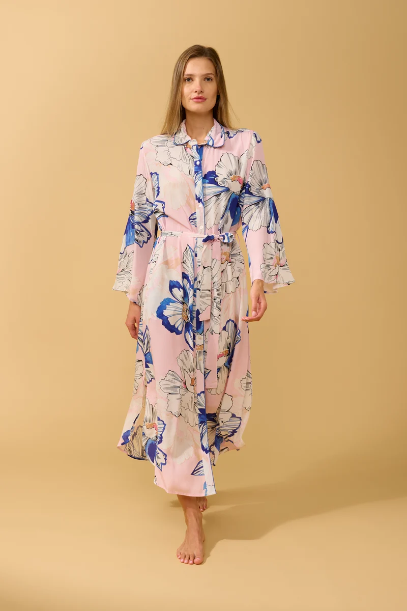 Robe-chemisier longue fleurie Fara Flower Bloom