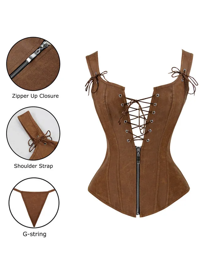 Renaissance Vintage Bustier Korsett Top mit Schnürung