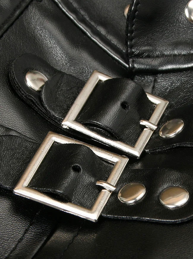 Steampunk Gothic Kostüm PU Leder Bolero Schulterpanzer mit Ketten