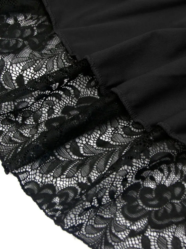 Steampunk Victorian Gothic Lace Trim Rüschen High Low Rock
