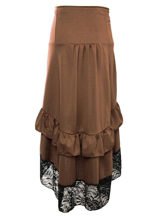 Steampunk Victorian Gothic Lace Trim Rüschen High Low Rock