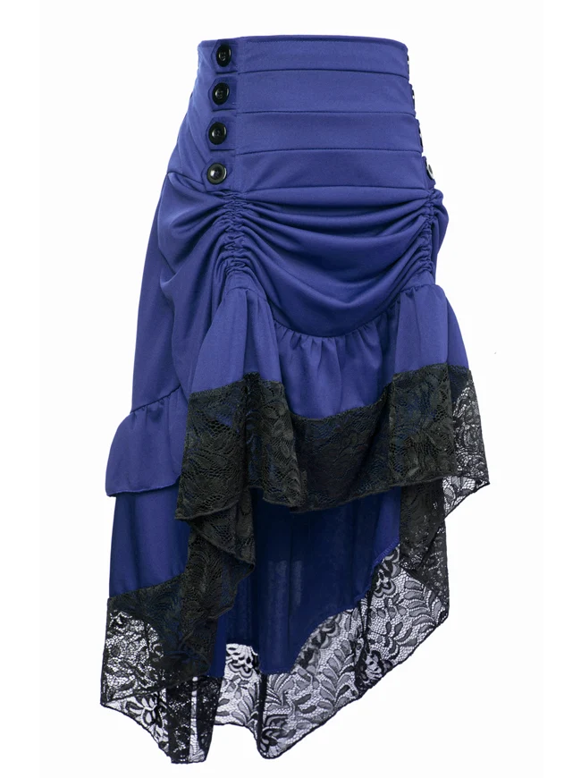 Steampunk Victorian Gothic Lace Trim Rüschen High Low Rock
