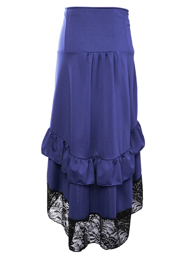 Steampunk Victorian Gothic Lace Trim Rüschen High Low Rock