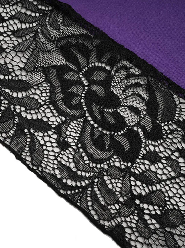Steampunk Victorian Gothic Lace Trim Rüschen High Low Rock