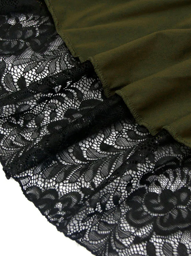 Steampunk Victorian Gothic Lace Trim Rüschen High Low Rock