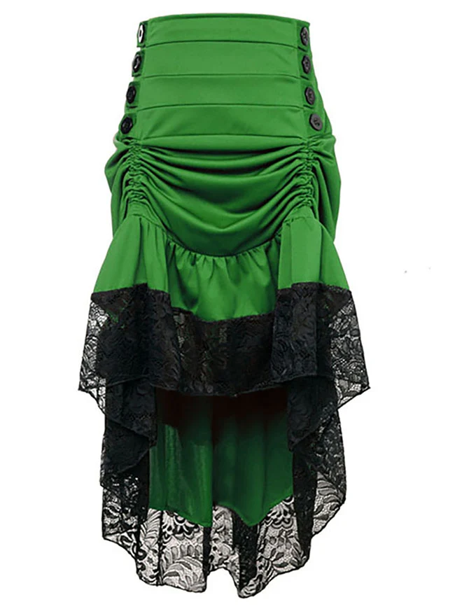 Steampunk Victorian Gothic Lace Trim Rüschen High Low Rock