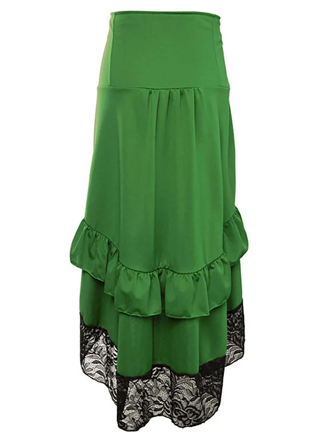 Steampunk Victorian Gothic Lace Trim Rüschen High Low Rock