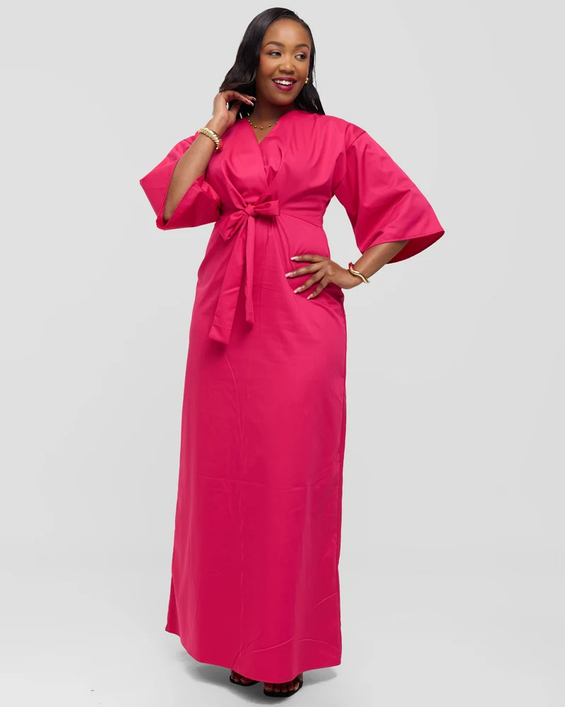 SMASH Element Origami Kimono Maxi - Viceroy-Hibiscus Pink