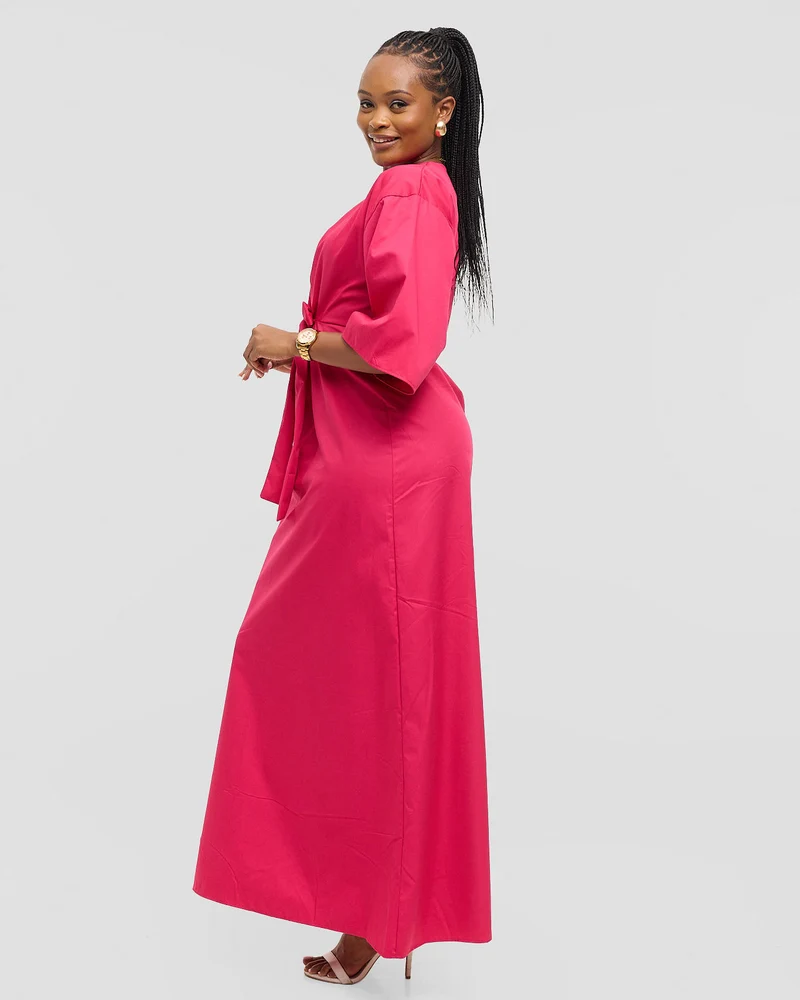 SMASH Element Origami Kimono Maxi - Viceroy-Hibiscus Pink