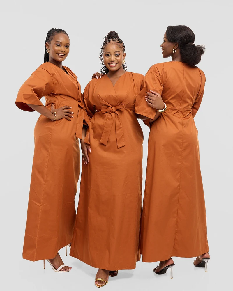 SMASH Element Origami Kimono Maxi - Sunset Ochre