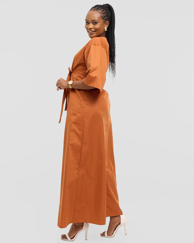 SMASH Element Origami Kimono Maxi - Sunset Ochre
