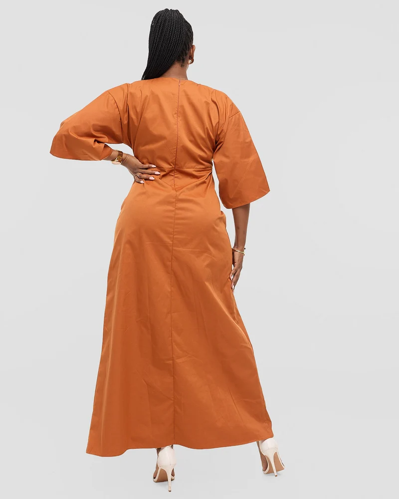 SMASH Element Origami Kimono Maxi - Sunset Ochre