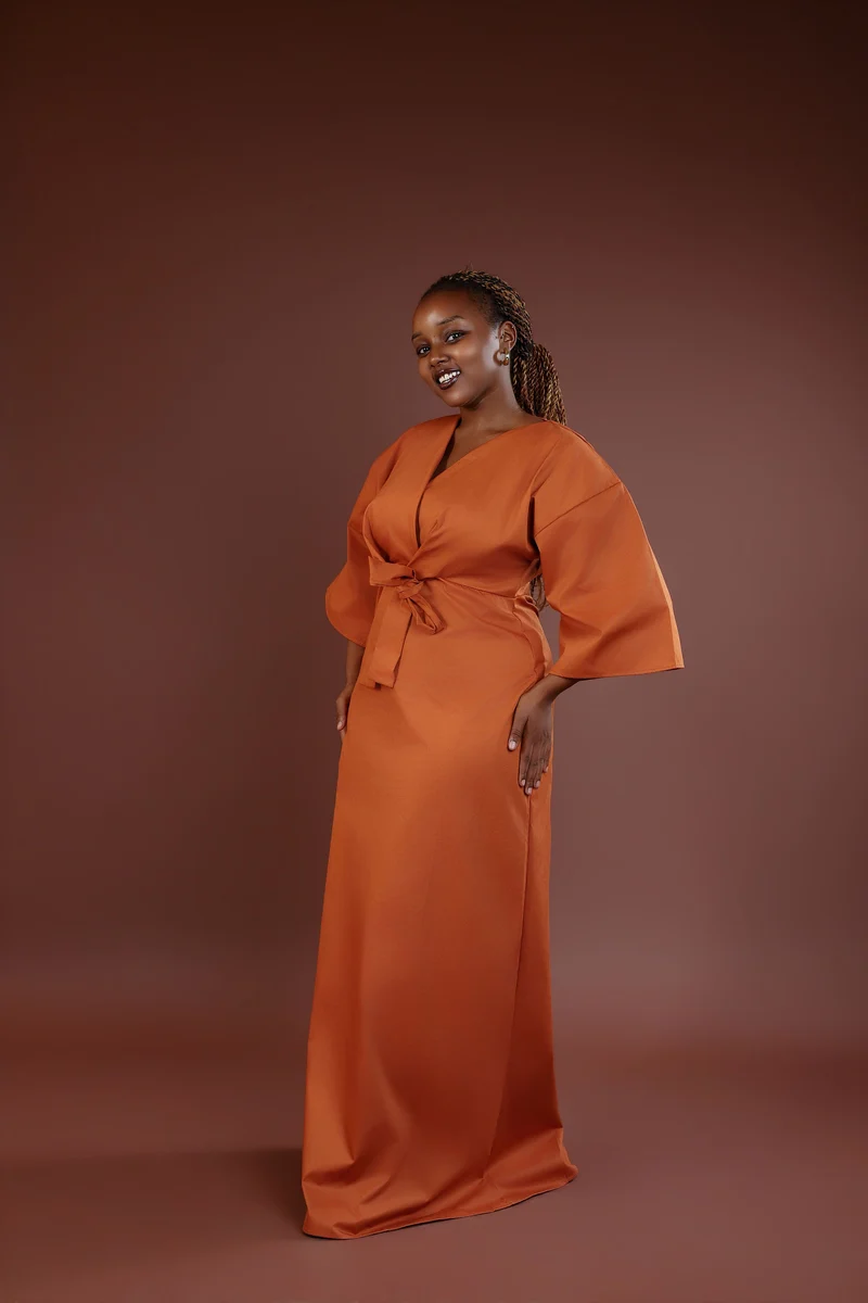 SMASH Element Origami Kimono Maxi - Sunset Ochre