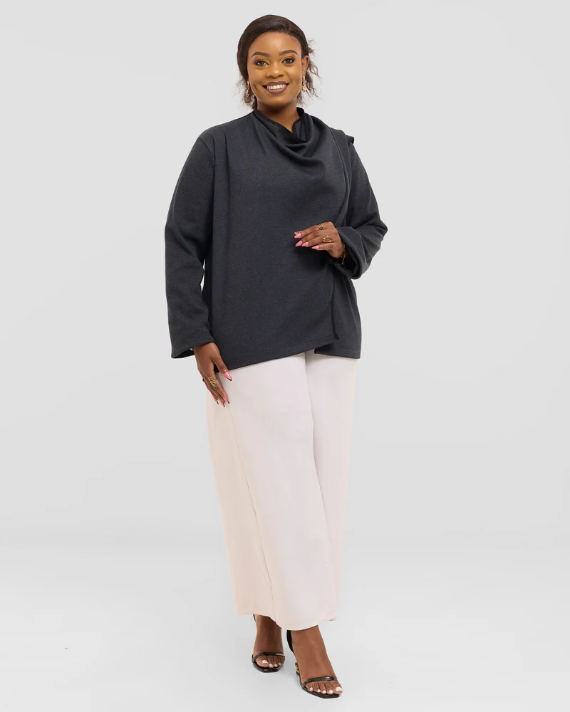 SMASH Element Vector Asymnetric Cardigan - Charcoal Grey
