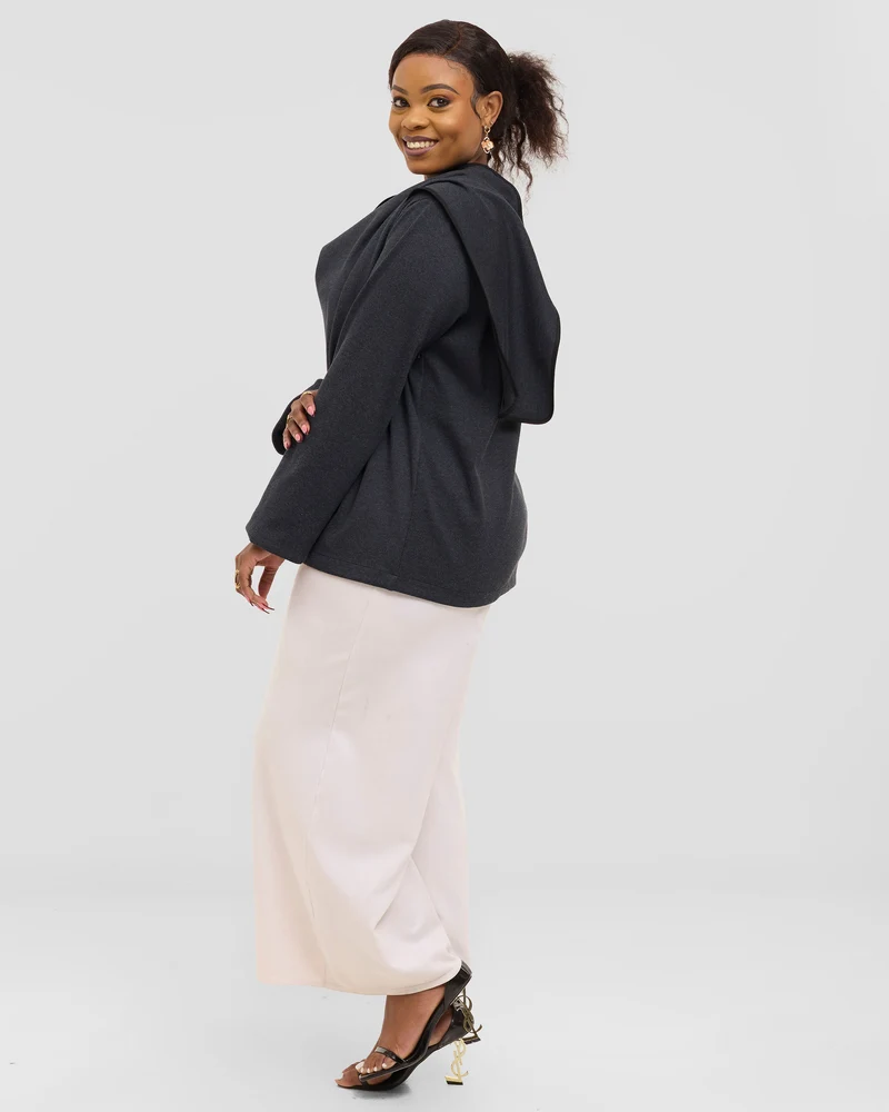 SMASH Element Vector Asymnetric Cardigan - Charcoal Grey