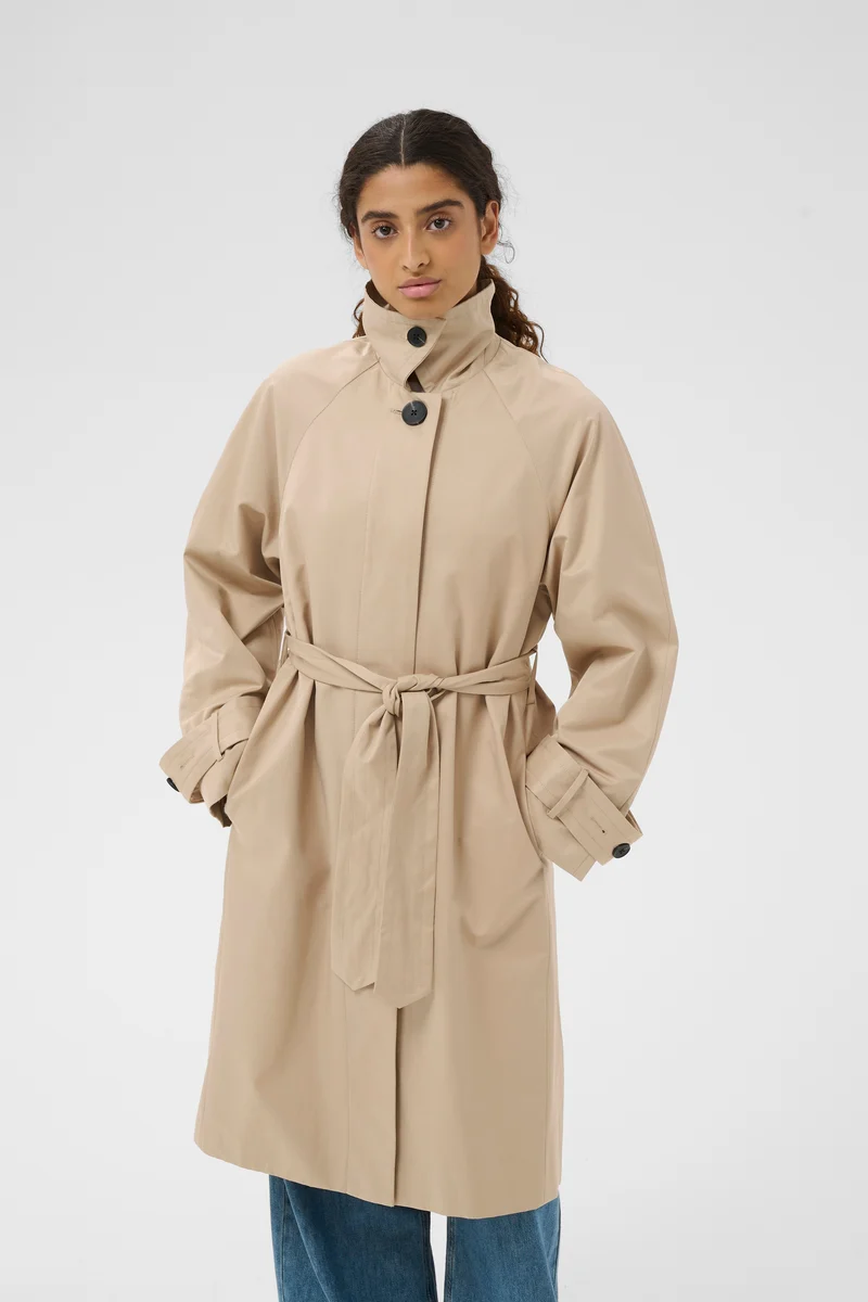 Manteau trench à col montant Hinona