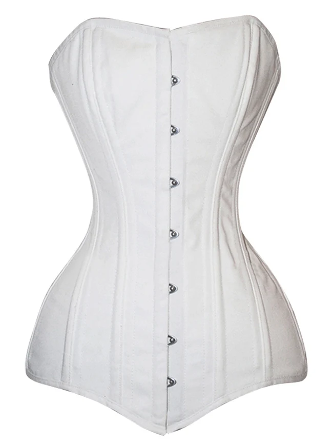 26 Stahlknochen Baumwolle Long Torso Sanduhr Body Shaper Korsett