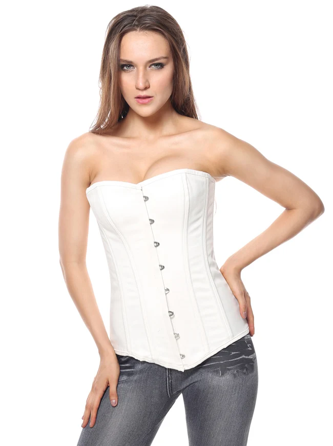 26 Stahlknochen Baumwolle Long Torso Sanduhr Body Shaper Korsett
