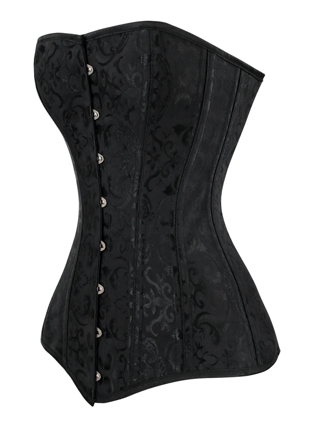 26 Stahlknochen Brokat Long Torso Sanduhr Body Shaper Korsett
