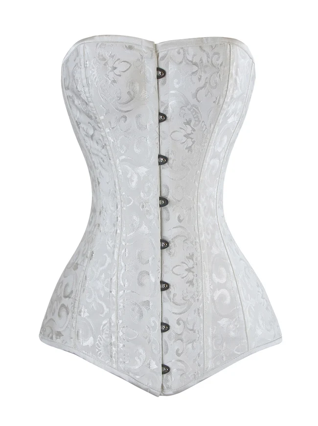 26 Stahlknochen Brokat Long Torso Sanduhr Body Shaper Korsett
