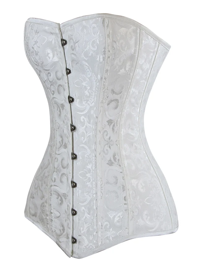 26 Stahlknochen Brokat Long Torso Sanduhr Body Shaper Korsett