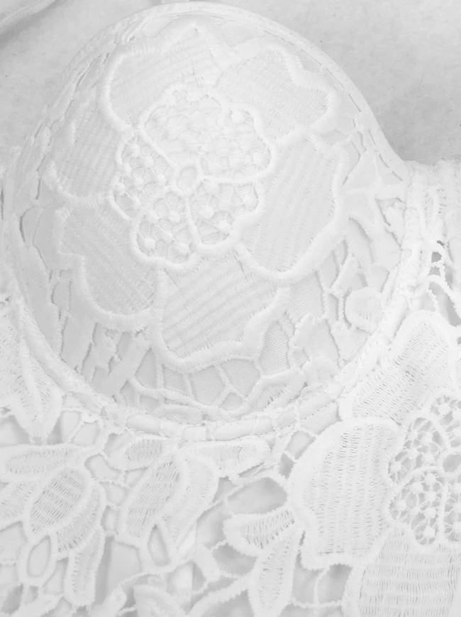 Punk Goth Floral Lace Bustier Korsett Party Bralet Crop Top