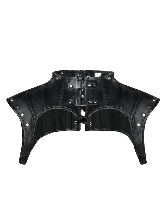 Steampunk Gothic Kostüm Zubehör Lederjacke Shrug Schulterpanzer