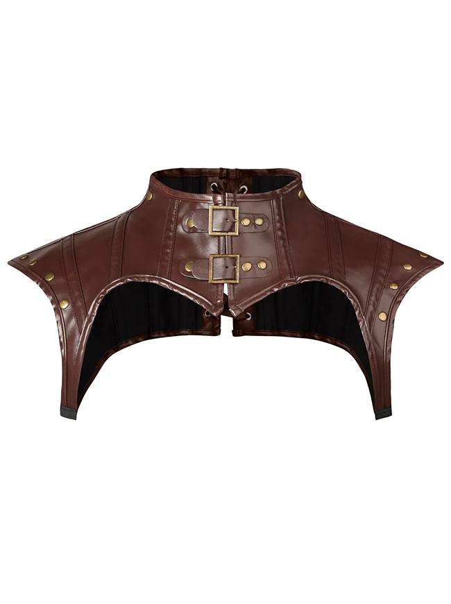 Steampunk Gothic Kostüm Zubehör Lederjacke Shrug Schulterpanzer