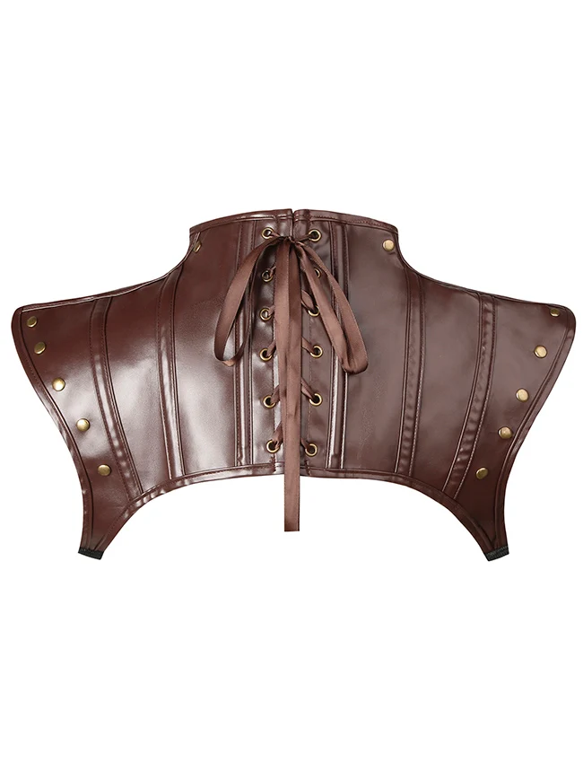 Steampunk Gothic Kostüm Zubehör Lederjacke Shrug Schulterpanzer