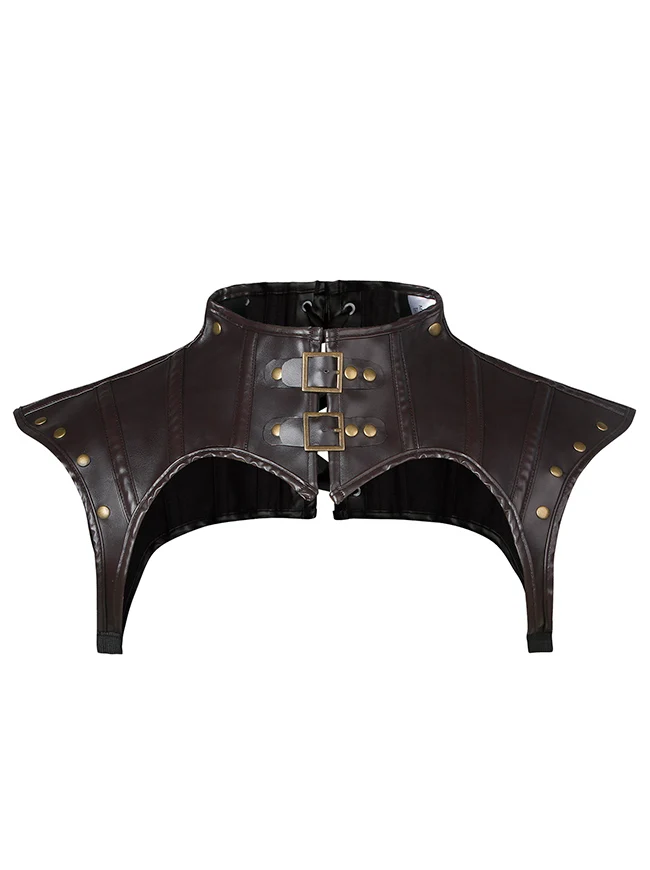 Steampunk Gothic Kostüm Zubehör Lederjacke Shrug Schulterpanzer